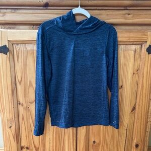 Qwick-dry Top Women's Athletic Shirt Hoodie Long Sleeve Blue Size Small